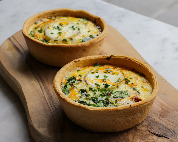 Goat's Cheese, Sun-dried Tomatoes & Spinach Quiche