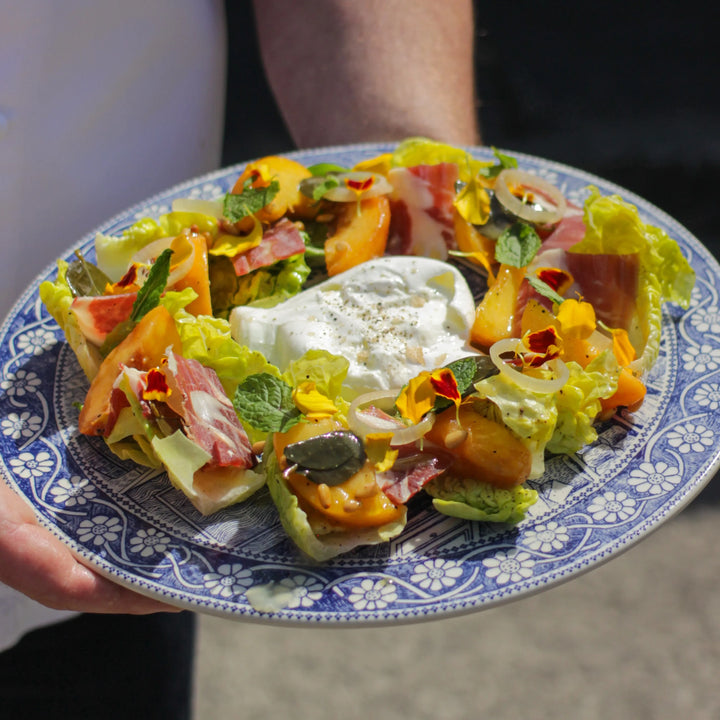 Burrata, Charred Peach & Ibérico Salad