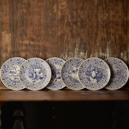 Set of 6 Ceramic Plates For Cheese