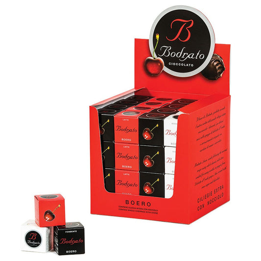 Boero Cherries in White, Milk and Dark Chocolate