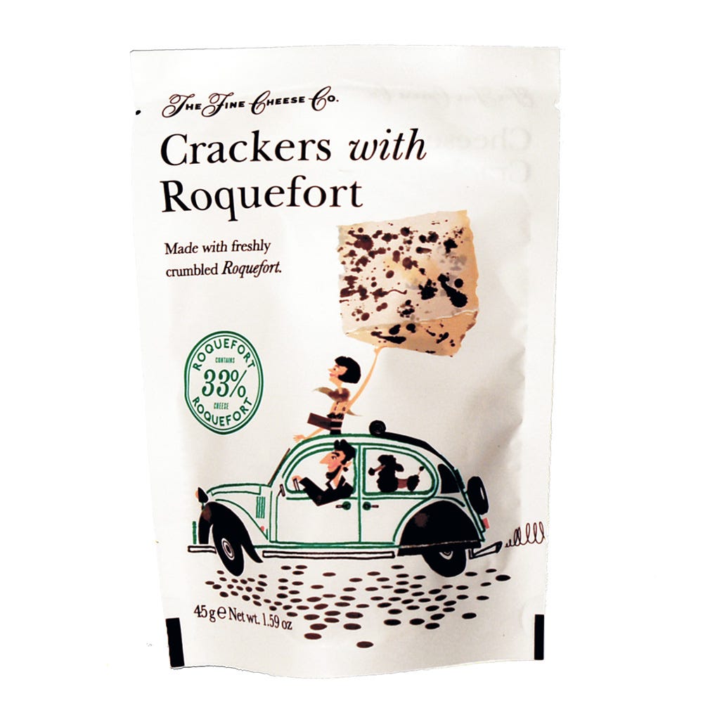 The Fine Cheese Co. Roquefort Crackers Pouches For 'Grab & Go'