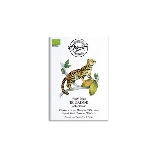 Chocolate Organiko Organic ECUADOR - Organic Dark Chocolate 75% Cocoa.