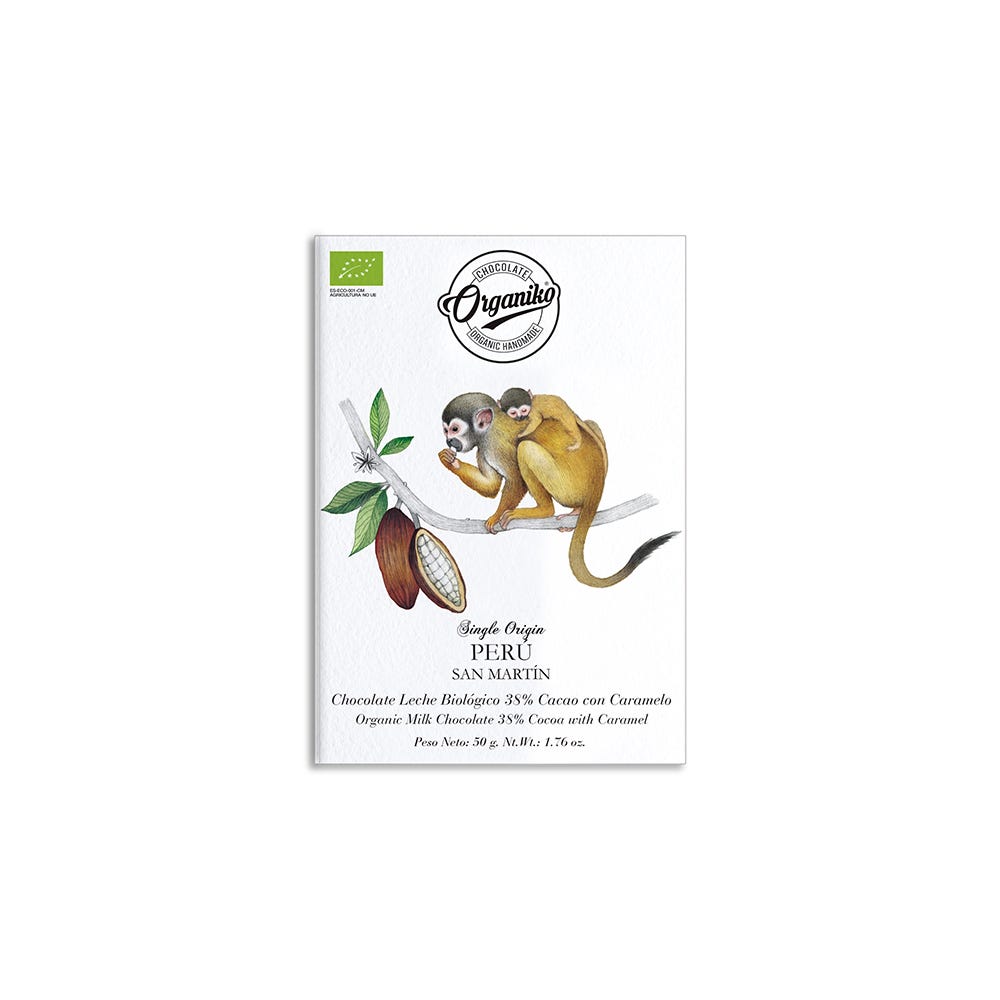 Chocolate Organiko Organic Perú - Organic Milk Chocolate 50% Cocoa With Caramel