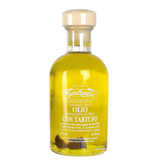 Extra Virgin Olive Oil with Black Summer Truffle Slices