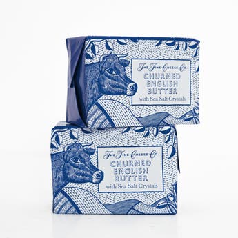 Churned English Butter with Sea Salt Crystals